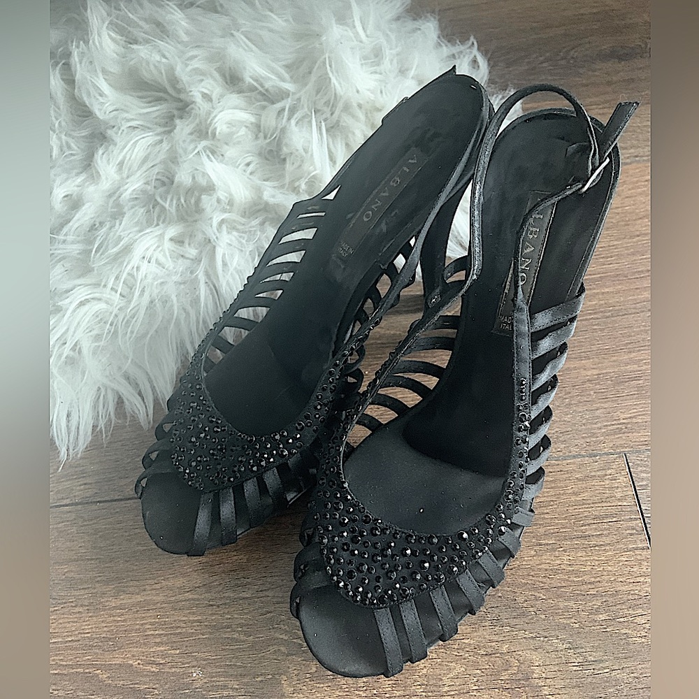 Albano shoes with Swarovski gems - high heels - size 40 / US 9.5